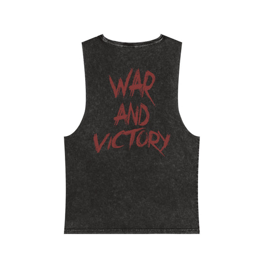 Unisex Stonewash Workout Tank Top, Gym Apparel, Fitness Gear, Dragon Design, Motivational Shirt